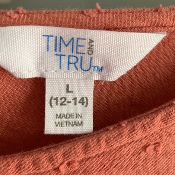 Time and Tru size Large Cotton and rayon blend rust color blouse - Picture 2 of 5